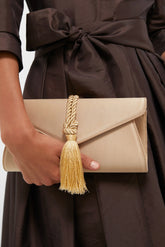 Champagne Satin Gabrielle Clutch